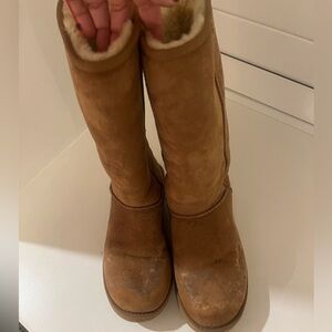 UGG Tan Winter Boots Suede Slip-On